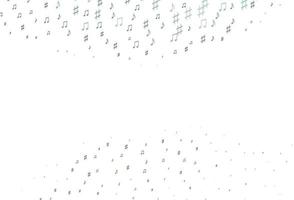 Light Green vector texture with musical notes.