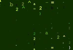 Light Green vector texture with mathematic symbols.