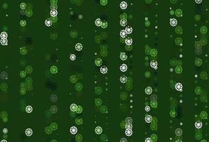 Light Green vector template with ice snowflakes.