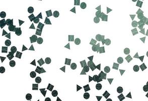 Light Green vector template with crystals, circles, squares.