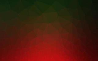 Diseño poligonal abstracto de vector rojo y verde oscuro.