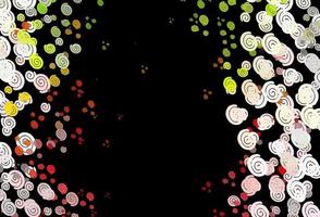 Dark Green, Red vector background with bubble shapes.