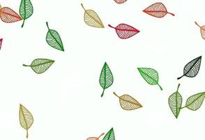 Light Green, Red vector doodle pattern.