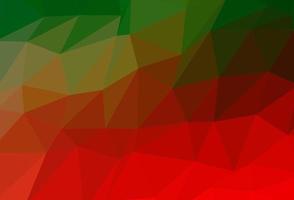 diseño abstracto del polígono del vector verde claro, rojo.