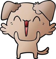 happy little dog cartoon vector