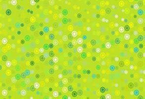 Light Green, Yellow vector texture with colored snowflakes.