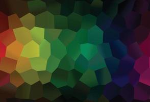 Dark Multicolor, Rainbow vector layout with hexagonal shapes.