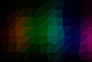 Dark Multicolor, Rainbow vector shining triangular background.