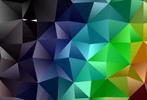 Dark Multicolor, Rainbow vector shining triangular background.