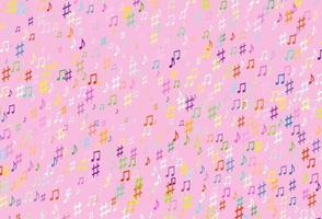 Light Multicolor, Rainbow vector template with musical symbols.