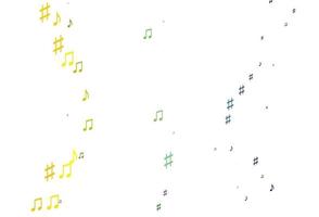 Light Multicolor, Rainbow vector background with music symbols.