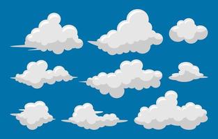 Set of Cloud Elements Set vector