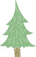 cartoon doodle pine trees vector