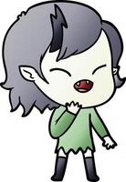 cartoon laughing vampire girl vector