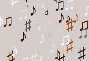 Light Orange vector backdrop with music notes.