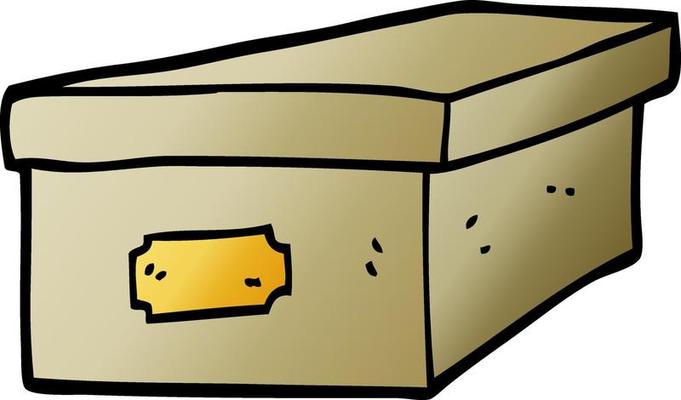 cartoon doodle filing box