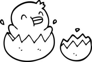 cute line drawing cartoon chick vector