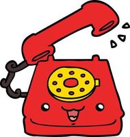 cute cartoon telephone vector