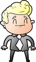 happy cartoon man in office clothes vector