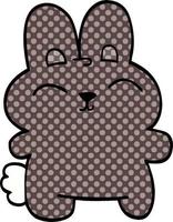 cartoon doodle grey rabbit vector