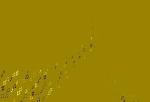 Light Orange vector background with music symbols.