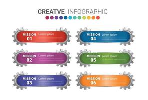 Infographic design with 6 options vector