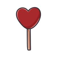 Heart lollipop cartoon clipart vector