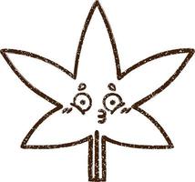 Leaf Charcoal Drawing vector