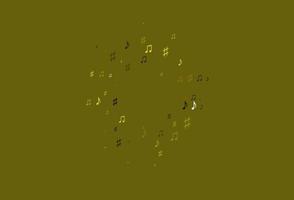Light Orange vector background with music symbols.