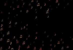 Dark Orange vector pattern with music elements.