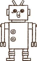 Robot Charcoal Drawing vector