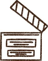 Film Clapper Charcoal Drawing vector