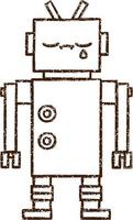 Robot Charcoal Drawing vector