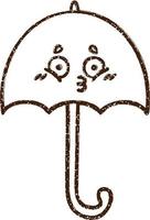 Umbrella Charcoal Drawing vector