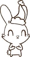 Christmas Rabbit Charcoal Drawing vector