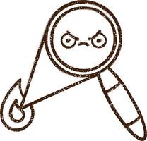 Magnifying Glass Charcoal Drawing vector