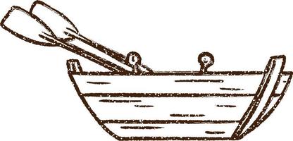Row Boat Charcoal Drawing vector