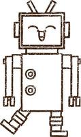 Robot Charcoal Drawing vector