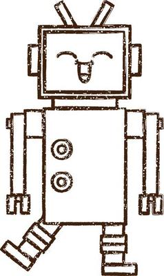 Robot Charcoal Drawing