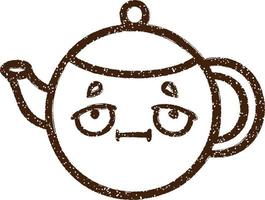 Teapot Charcoal Drawing vector