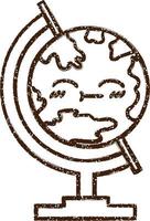 Geography Globe Charcoal Drawing vector