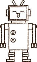 Robot Charcoal Drawing vector