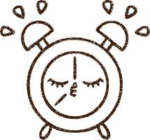 reloj despertador dibujo al carboncillo vector