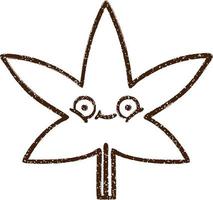Leaf Charcoal Drawing vector