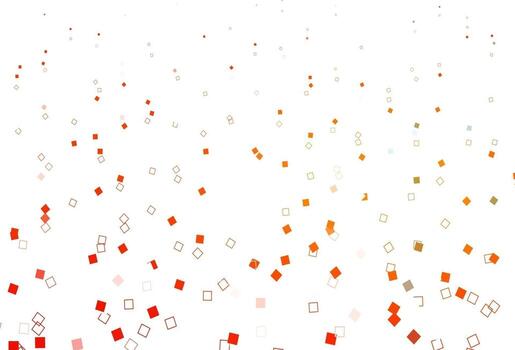 Telón de fondo de vector naranja claro con líneas, rectángulos.