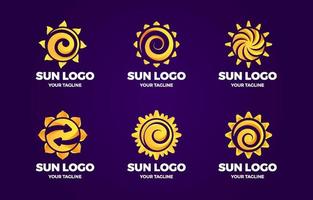 colección de conjunto de logotipos de sol vector