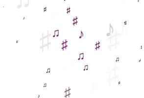 Light Pink vector pattern with music elements.