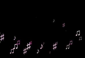 Dark Pink vector pattern with music elements.