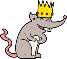 cartoon rat king laughing vector