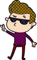 cartoon cool guy vector